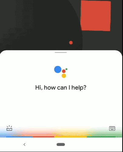 screen capture of Google Assistant handing voice control to an app
