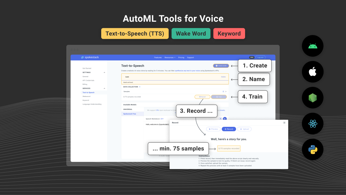 Spokestack Maker introduces sophisticated AutoML tools for voice interfaces to a new audience of prototypers, enthusiasts, and makers.