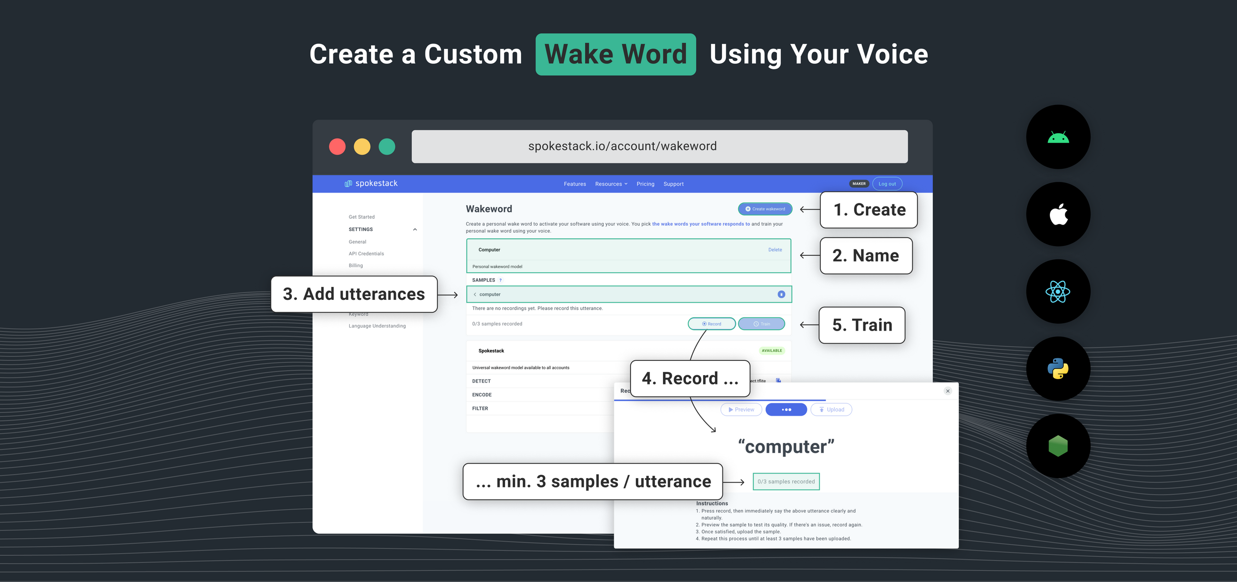 Create a Custom Wake Word Model