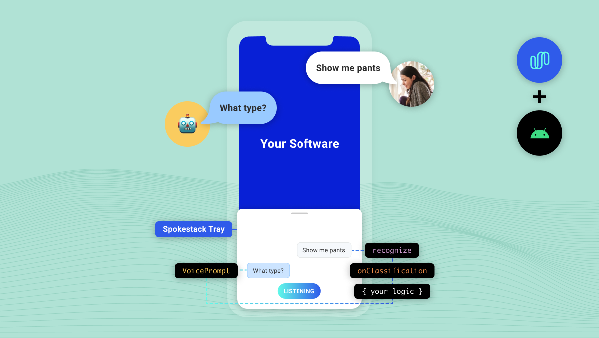 Instructions on integrating and using the Spokestack Tray UI component in Android.